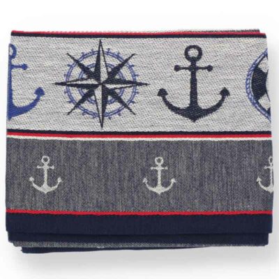 theedoek blauw in martime stijl