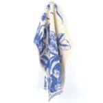 keukendoek delfts blauw met print