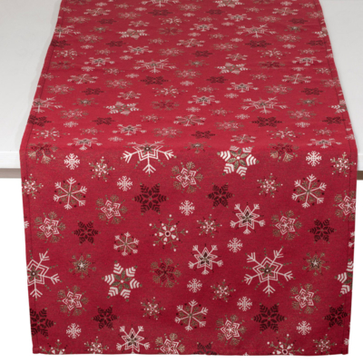 tafelloper rood met kerstprint