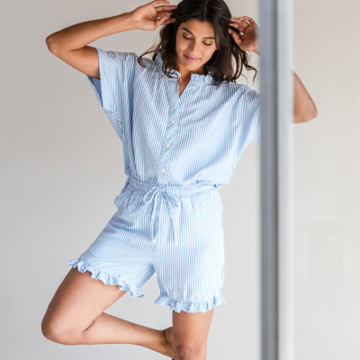top en short algarve blauw