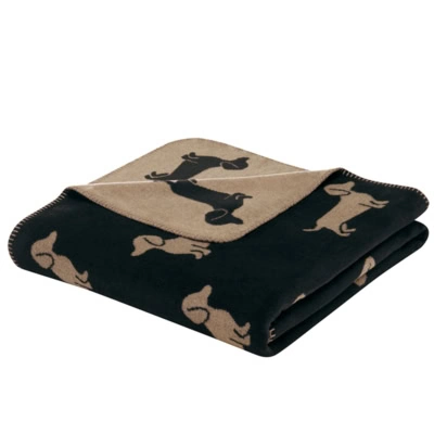 We love dogs - teckel deken zwart
