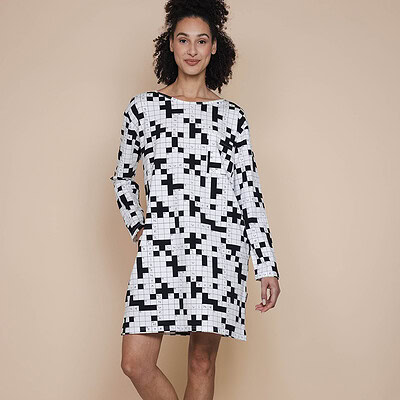 Crossword Long Sleeve Dress Dames