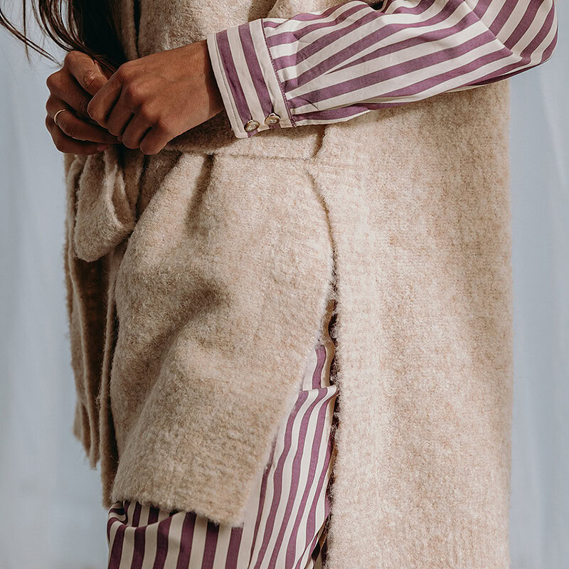 gebreid vest zand - beige