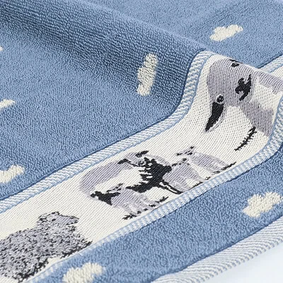 keukendoek schaapjes blauw