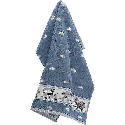 keukendoek schaapjes blauw