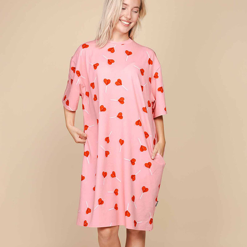 relaxed tee jurkje hartjes lollies