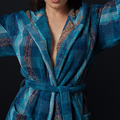luxe badjas blauw