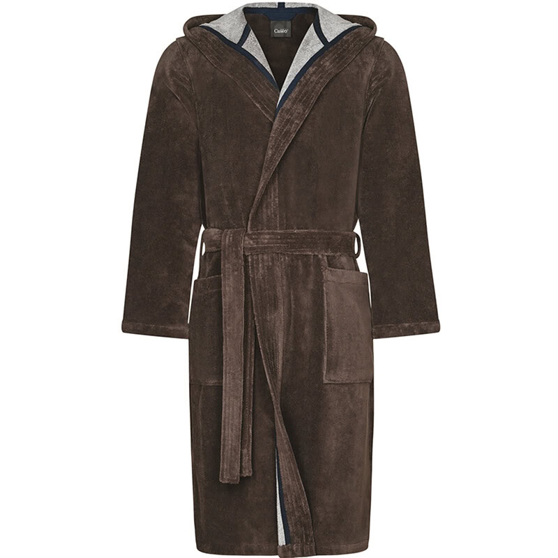 stijlvolle bruine heren badjas met capuchon