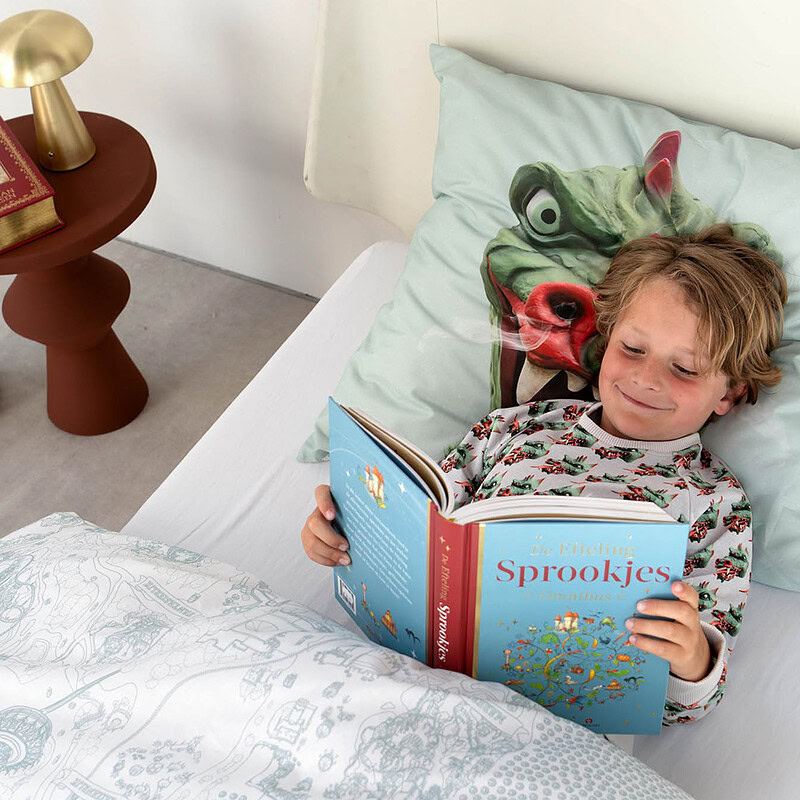 jongetje in draken dekbedovertrek met efteling sprookjesboek