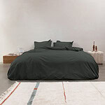 Flanellen dekbedovertrek Dark Grey