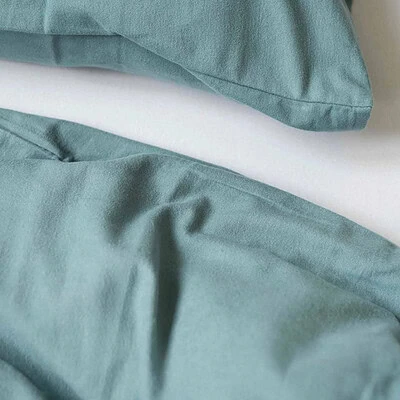 Flanellen dekbedovertrek in blauw