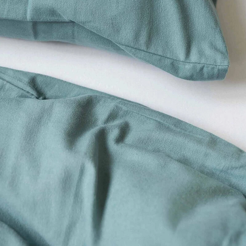 Flanellen dekbedovertrek in blauw