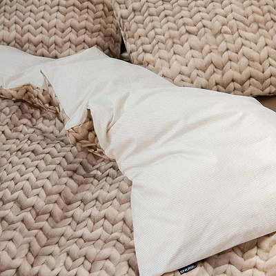 Flanellen dekbedovertrek gebreide print omkeerbaar