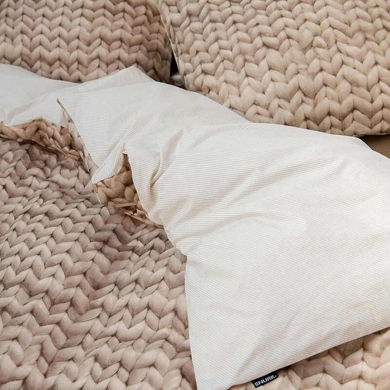 Flanellen dekbedovertrek gebreide print omkeerbaar