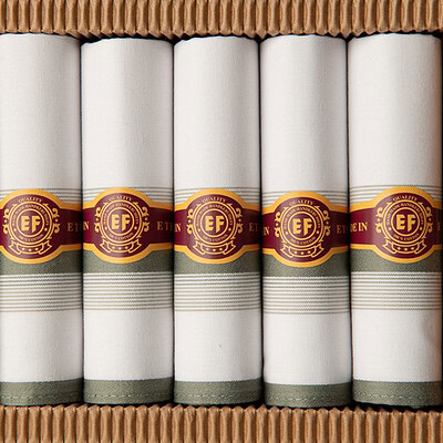 heren zakdoeken wit met groen