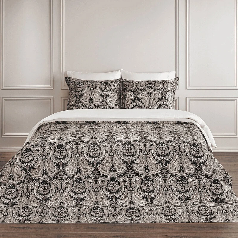 luxe dekbedovertrek dommelin paisley zwart