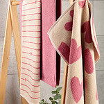 badkamer handdoeken roze hartjes
