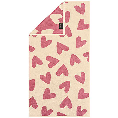 hartjes handdoek roze