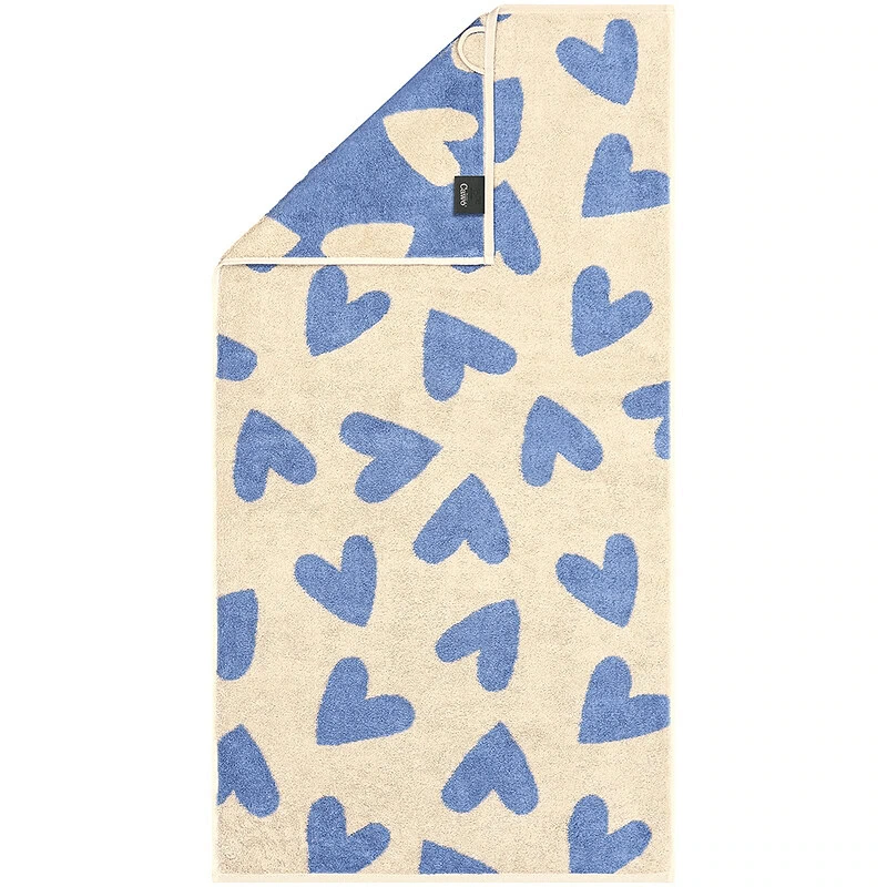 hartjes handdoek blauw