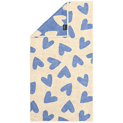 hartjes handdoek blauw