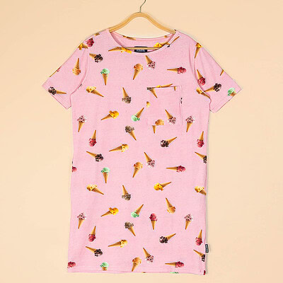 zomers jurkje 'ice Cream Cones T-shirt Dress Dames'