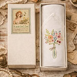 bloemvaas handgeborduurde katoenen zakdoek