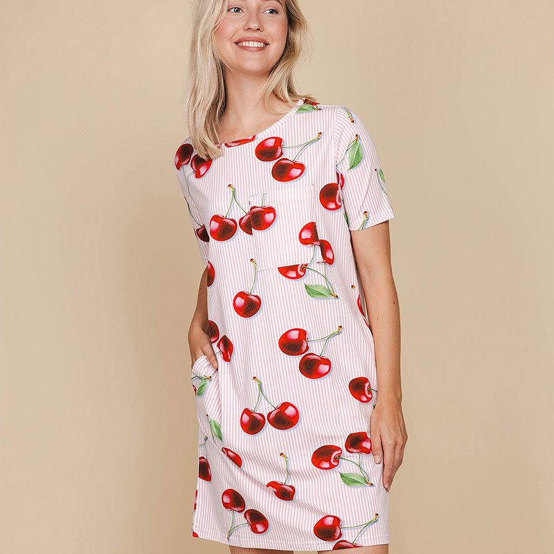 Mon Cherry T-shirt Dress Dames