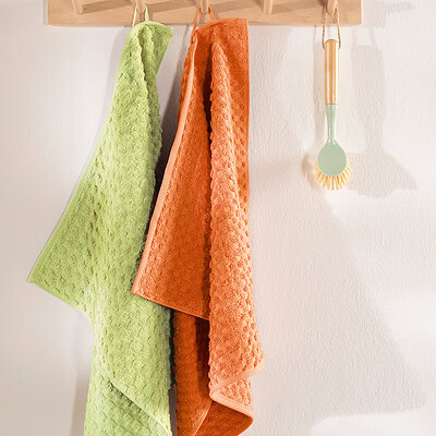 handdoekenset groen en oranje