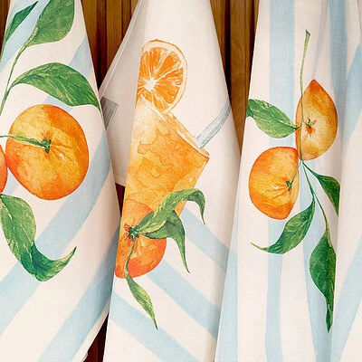 fruit theedoeken sinaasappels