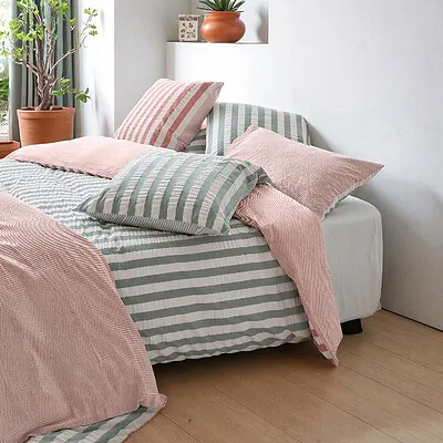 strepen dekbedovertrek strijkvrij