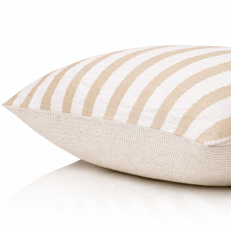 zand gestreepte kussensloop