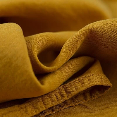 stof okergeel linnen dekbedovertrek