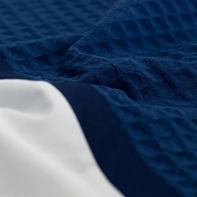 wafel dekbedovertrek navy