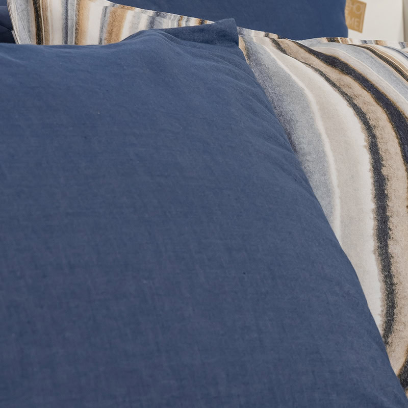 kussensloop blauw katoen percal