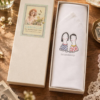 geborduurde zakdoek vriendschap leuk geschenk